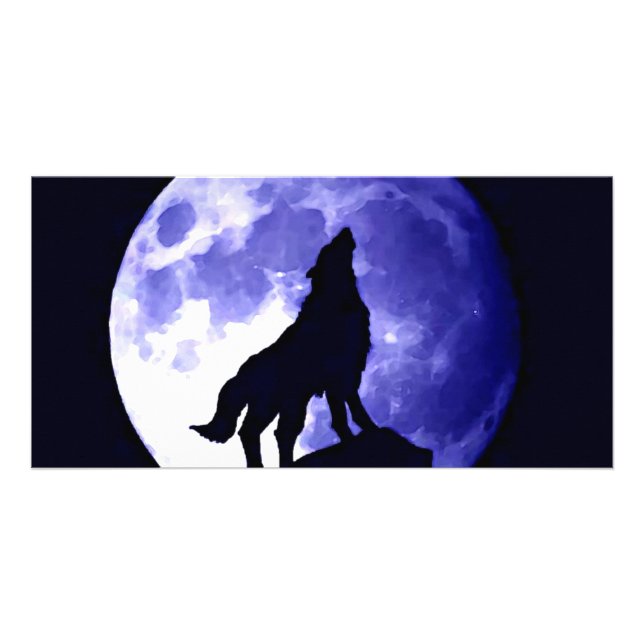 Wolf Howling at Moon Card (Front)