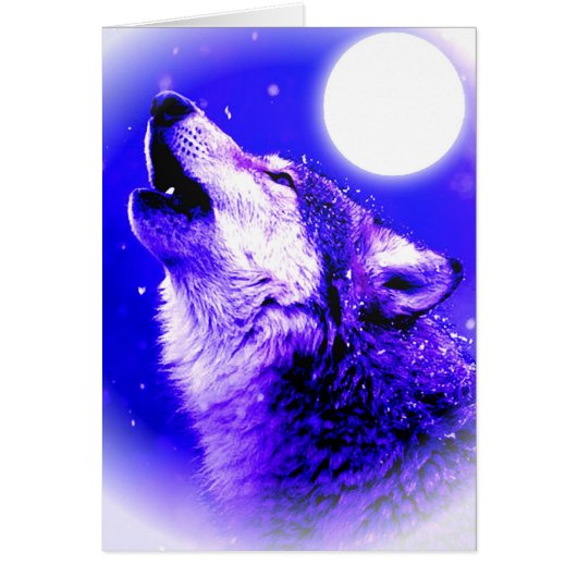 Wolf Howling at Moon Cards (Front)