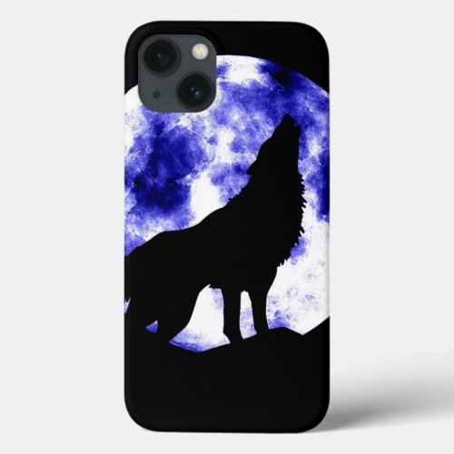 Wolf Howling at Moon iPhone 13 Case