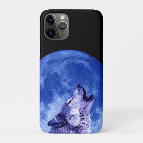 Wolf Howling at Moon iPhone 11 Pro Case