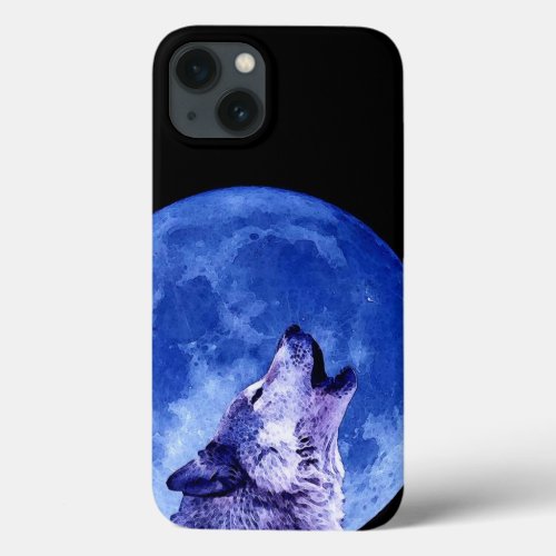 Wolf Howling at Moon iPhone 13 Case