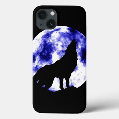 Wolf Howling at Moon iPhone 13 Case