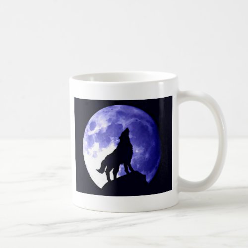 Wolf Howling at Moon Coffee Mug