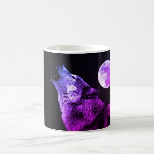 Wolf Howling at Moon Coffee Mug