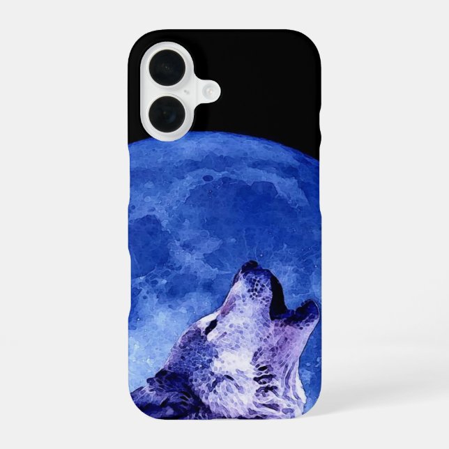 Wolf Howling at Moon Iphone Case (Back)