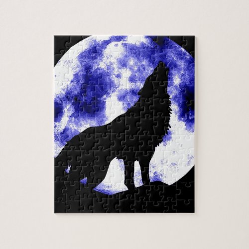 Wolf Howling at Moon Jigsaw Puzzle
