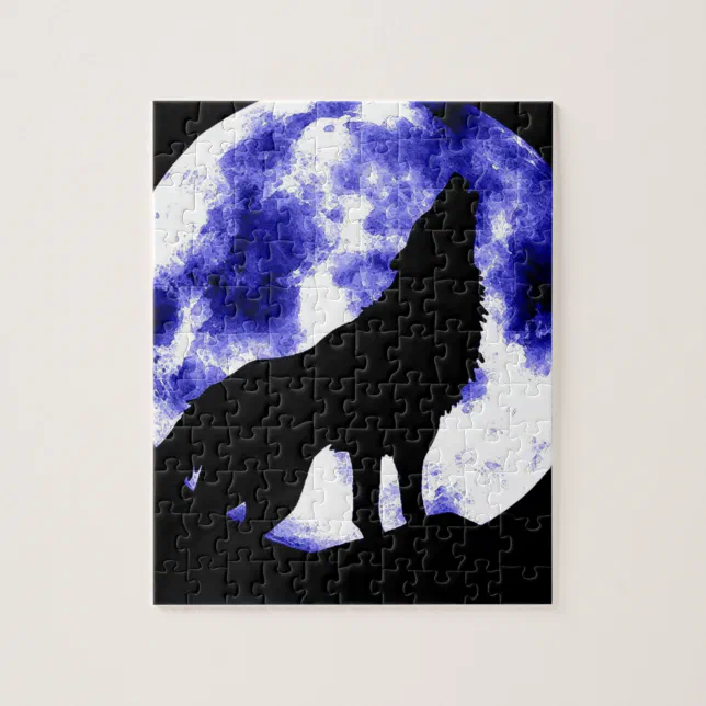 Wolf Howling at Moon Jigsaw Puzzle | Zazzle