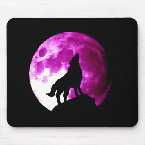 Wolf Howling at Moon Mouse Pad