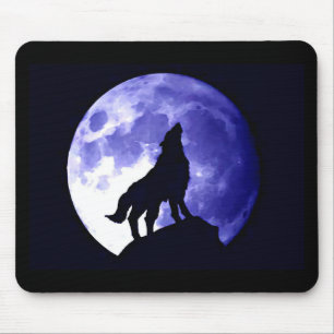 Wolf Howling at Moon Mouse Pad
