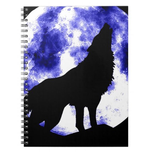 Wolf Howling at Moon Notebook
