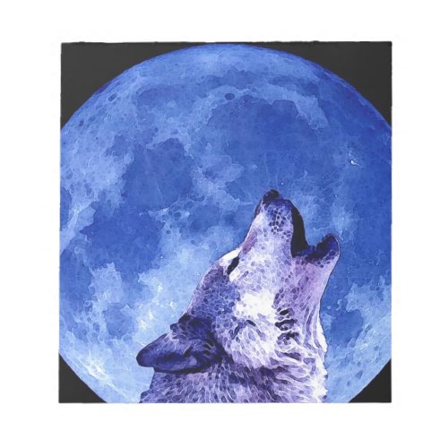 Wolf Howling at Moon Notepad