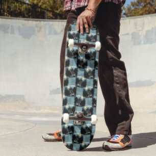 Wolf Howling At Moon Pattern Design  Skateboard