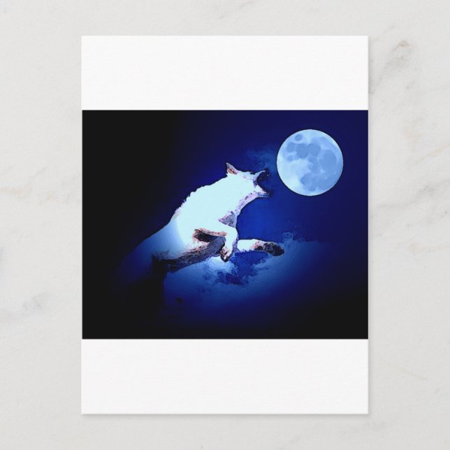 Wolf Howling at Moon Postcard (Front)
