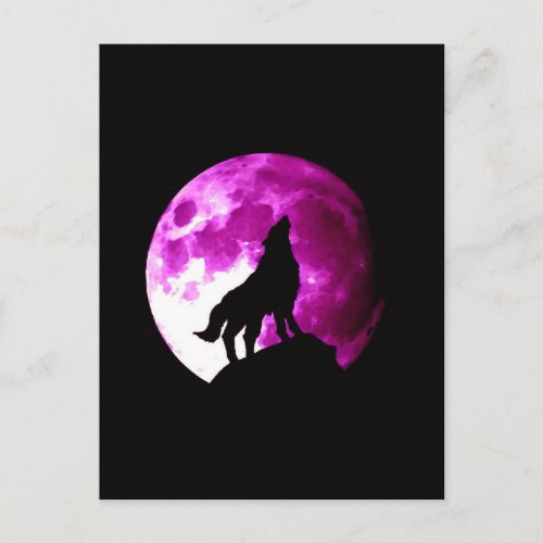 Wolf Howling at Moon Postcard