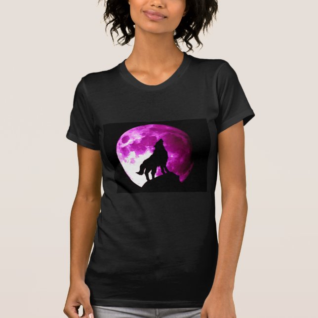 Wolf Howling at Moon T-Shirt (Front)