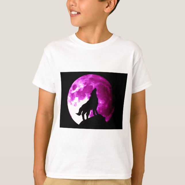 Wolf Howling at Moon T-Shirt (Front)