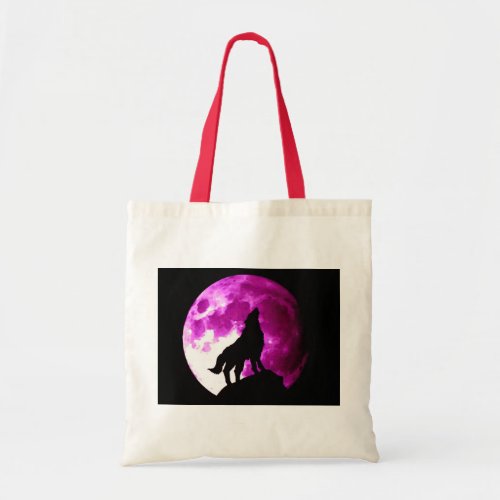 Wolf Howling at Moon Tote Bag