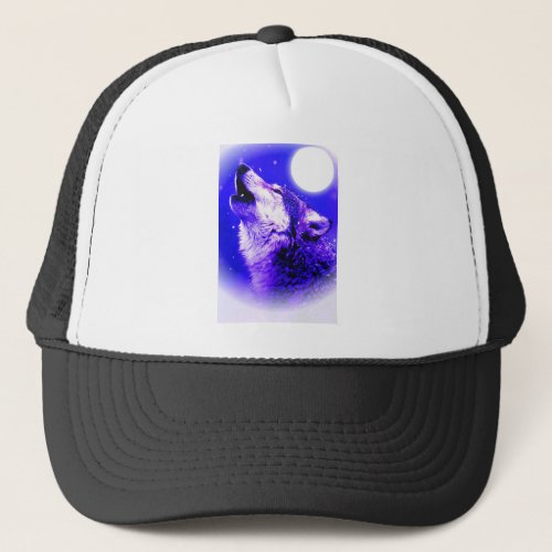 Wolf Howling at Moon Trucker Hat