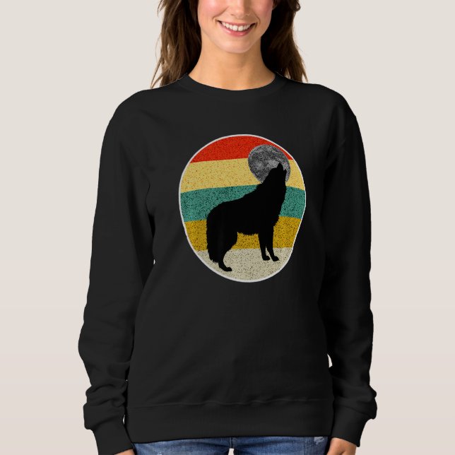 Wolf Howling At Moon Vintage Sweatshirt (Front)