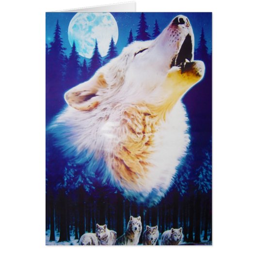 Wolf Howling at the Full Blue Moon Cards (Front)
