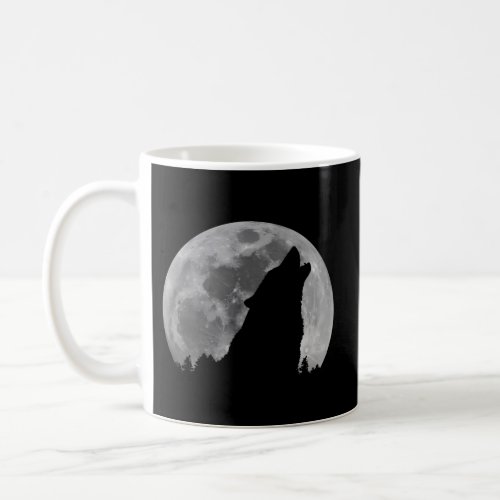 Wolf Howling At The Full Moon Halloween Coffee Mug