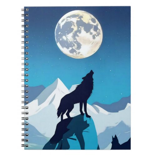 Wolf Howling at the Full Moon Notebook