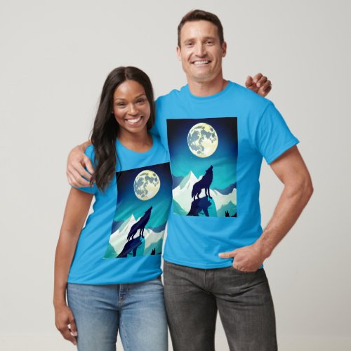 Wolf Howling at the Full Moon T_Shirt