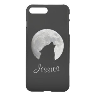 Wolf Howling at The Full Moon, Your Name iPhone 8 Plus/7 Plus Case