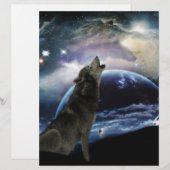 Wolf howling at the moon (Front/Back)