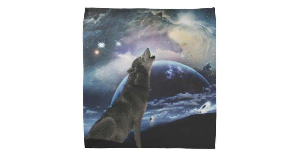 Wolf Howling At The Moon Bandana Zazzle Com