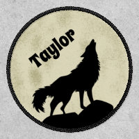 Wolf Howling at the Moon Illustration Personalized