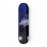 Wolf howling at the moon in the sea skateboard