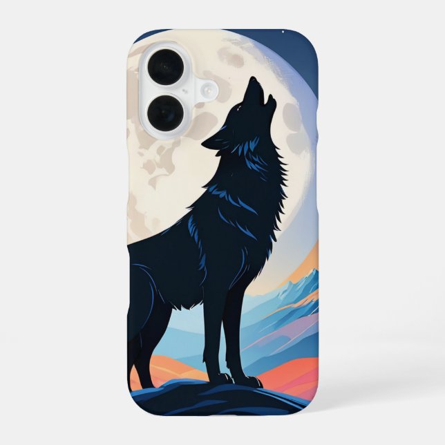 Wolf Howling At The Moon Iphone Case (Back)
