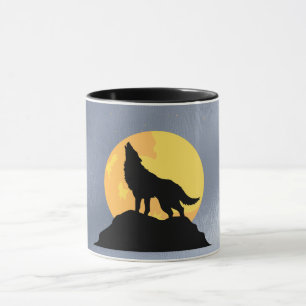 Wolf Howling at the Moon Mug