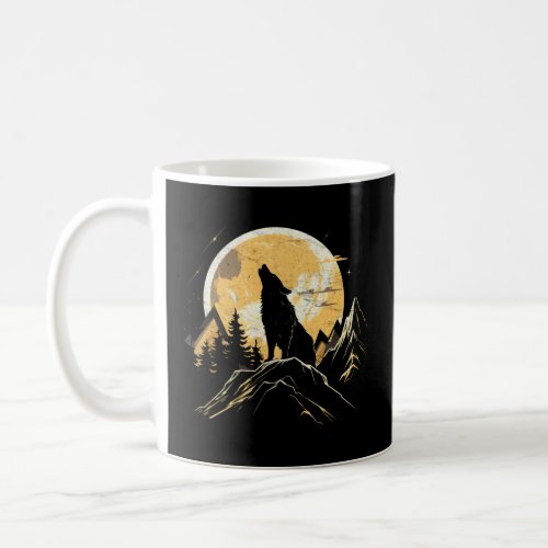 Wolf Howling At The Moon National Park Alaskan Wil Coffee Mug