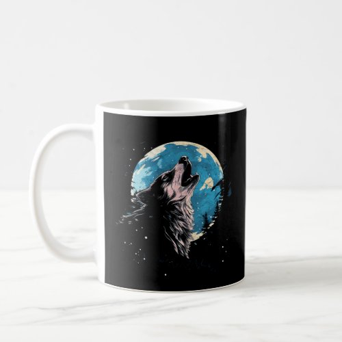 Wolf Howling At The Moon National Park mens Alaska Coffee Mug