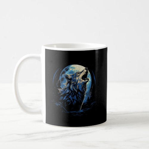 Wolf Howling At The Moon National Park Women s Ala Coffee Mug