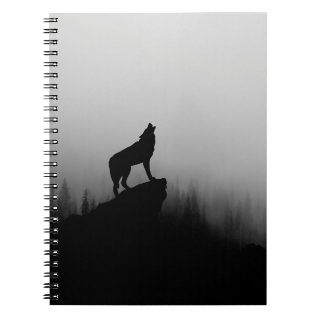 Wolf howling at the moon notebook (Front)