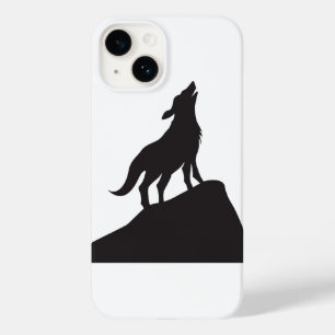 Wolf Howling at the Moon Silhouette I Phone Case