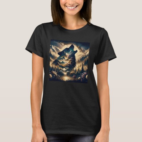 Wolf Howling at the Moon T_Shirt