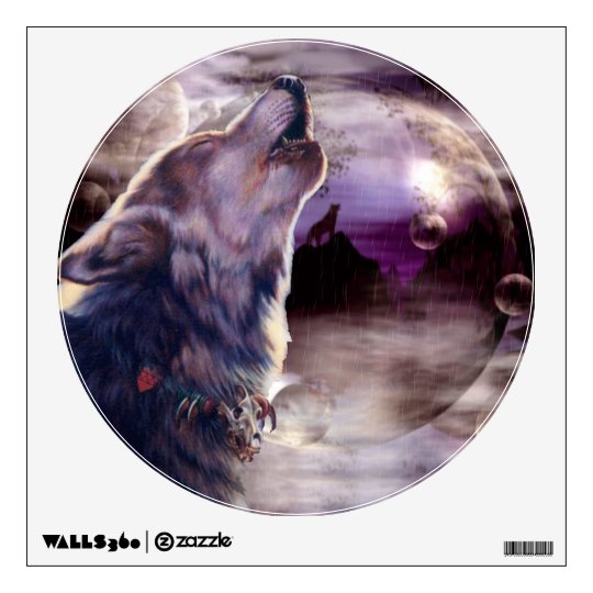 Wolf Howling at The Moon Wall Decal