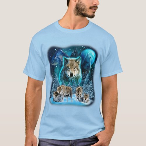 Wolf Howling At The Moon Wolves Wild Animals Wolfp T_Shirt