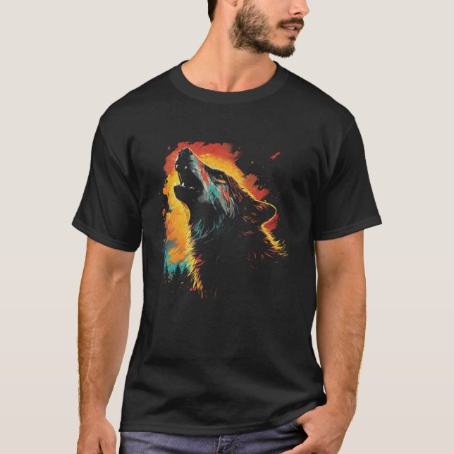 Wolf Howling At The Moon Women s National Park Ala T-Shirt (Front)