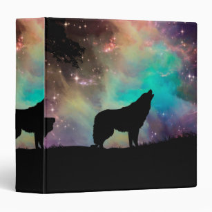 Wolf howling at the universe 3 ring binder