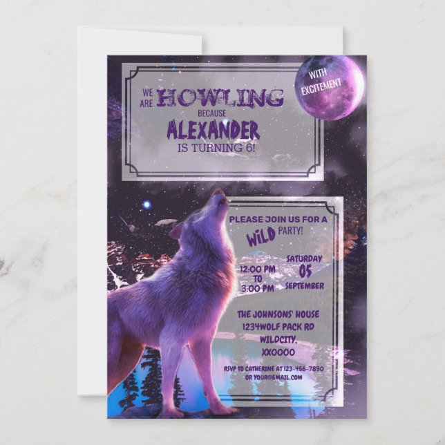 Wolf Howling | Birthday Halloween Invitation (Front)