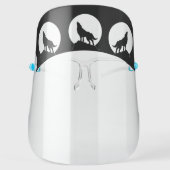 Wolf Howling Full Moon Wolves Face Shield (Front)