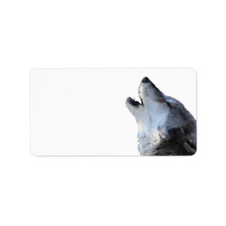wolf howling label