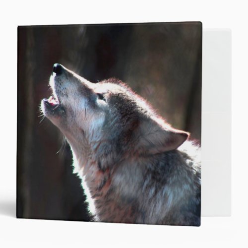 Wolf Howling Lone Wolf 3 Ring Binder