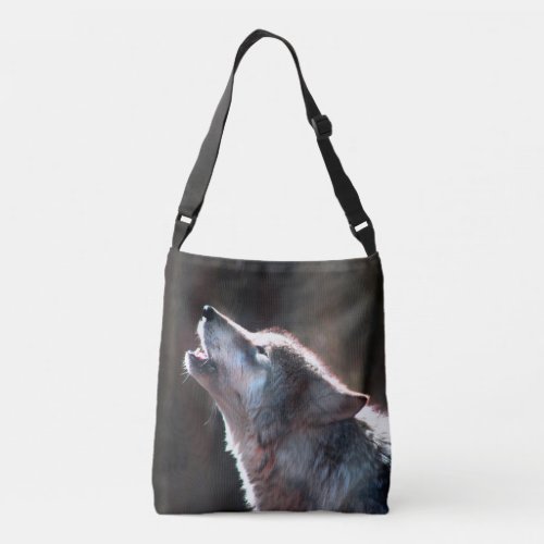 Wolf Howling Lone Wolf Crossbody Bag