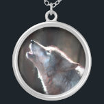 Wolf Howling Lone Wolf Silver Plated Necklace<br><div class="desc">Wolf howling,  if you love wolves or are a lone wolf this is for you.  Take this wild wolf home with you and live on the wild side.</div>
